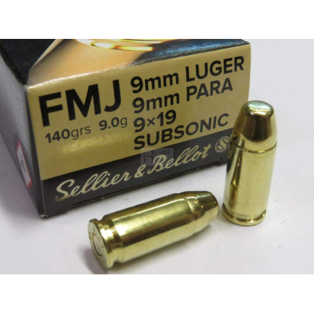 SELLIER BELLOT 9X19 SUBSO FMJ 140 GR X50