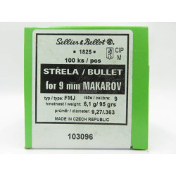 OGIVES SELLIER BELLOT 9MM MAKAROV 95GR FMJ X100