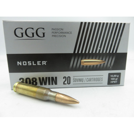 GGG 308WIN MATCH NOSLER 168GRS HPBT X20