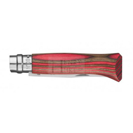 OPINEL N8 BOULEAU LAMELLE ROUGE