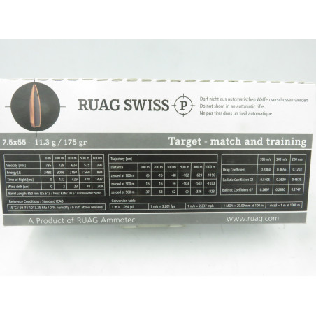 RUAG 75X55 MATCH AND TRAINING 175GR X20