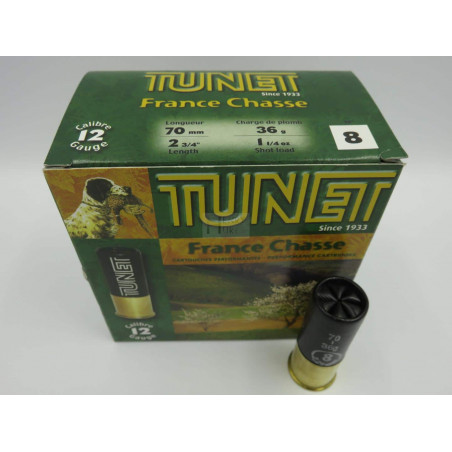 TUNET FRANCE CHASSE CAL 12-70 PB8 36GR BJ X25