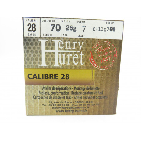 CART HENRY HURET CAL 28-70 BJ 26GR PL 7D BOITE DE 25