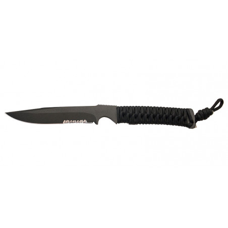 WILDSTEER KRAKEN LAME 118MM MANCHE PARACORDE NOIR ETUI