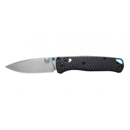 BENCHMADE BUGOUT LAME 82MM MANCHE FIBRE CARBONE CLIP REVERSIBLE