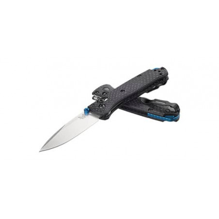 BENCHMADE MINI BUGOUT LAME 72MM MANCHE FIBRE CARBONE CLIP REVERSIBLE