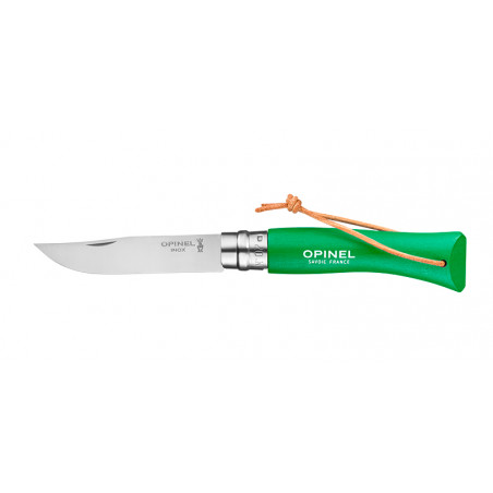 Opinel Baroudeur N07 VERT PRAIRIE avec lien cuir