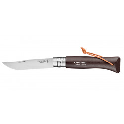 Opinel Baroudeur N08 BRUN NOIR avec lien cuir