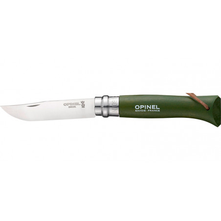 Opinel Baroudeur N08 kaki avec lien cuir