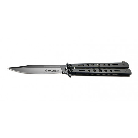 BOKER MAGNUM BALISONG ALL BLACK LAME 95MM MANCHE ACIER