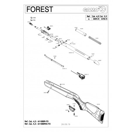 GAMO FOREST COMBO 45MM 14 JOULES AVEC LUNETTE 4X32 ET MONTAGE